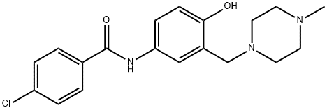 4-Chloro-4'-hydroxy-3'-[(4-methyl-1-piperazinyl)methyl]benzanilide 结构式
