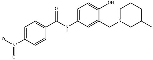 N-[4-Hydroxy-3-[(3-methylpiperidino)methyl]phenyl]-4-nitrobenzamide 结构式