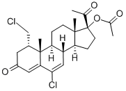6-氯-1a-氯甲基-17-羟基孕甾-4,6-二烯-3,20-二酮醋酸酯 结构式