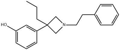 1-Phenethyl-3-propyl-3-(3-hydroxyphenyl)azetidine 结构式