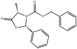 (2S,4S)-3-苄氧羰基-4-甲基-2-苯基-1,3-恶唑啉-5-酮 结构式