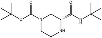 (R)-4-Boc-哌嗪-2-羧酸叔丁基酰胺 结构式