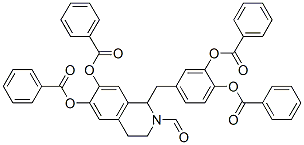 2(1H)-Isoquinolinecarboxaldehyde,  6,7-bis(benzoyloxy)-1-[[3,4-bis(benzoyloxy)phenyl]methyl]-3,4-dihydro- 结构式