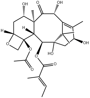 2-去苯甲酰基-2-巴豆酰基-10-去乙酰基浆果赤霉素Ⅲ 结构式
