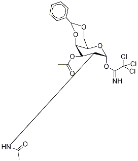 2-(Acetylamino)-2-deoxy-3-O-acetyl-4,6-O-benzylidene-α-D-galactopyranose Trichloroacetimidate 结构式