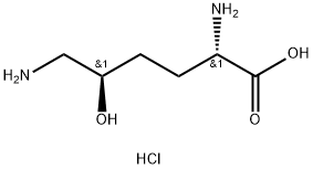 (5R)-5-羟基-L-赖氨酸 二盐酸盐 一水合物 结构式
