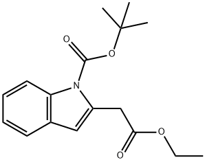 TERT-BUTYL 2-(2-ETHOXY-2-OXOETHYL)-1H-INDOLE-1-CARBOXYLATE 结构式