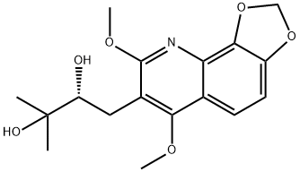 (S)-1-(6,8-Dimethoxy-1,3-dioxolo[4,5-h]quinolin-7-yl)-3-methyl-2,3-butanediol 结构式