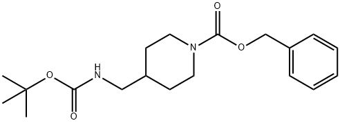 1-N-Cbz-4-N-(Boc-氨甲基)哌啶 结构式