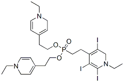 4-[2-[bis[2-(1-ethylpyridin-4-yl)ethyl]phosphoryl]ethyl]-1-ethyl-pyrid ine triiodide 结构式