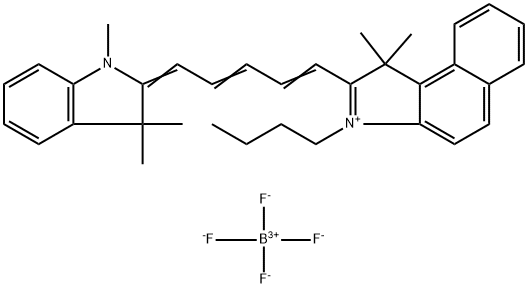 3-丁基-2-[5-(1,3-二氢-1,3,3-三甲基-2H-吲哚-2-亚基)-1,3-戊二烯基]-1,1-二甲基-1H-苯并[E]吲哚四氟硼酸盐 结构式