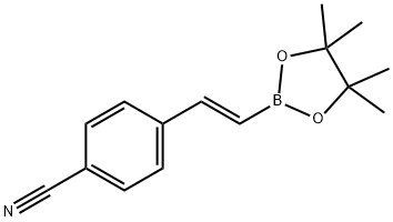 (E)-4-氰基-苯乙烯频那醇硼酸酯 结构式