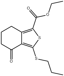 ETHYL 4-OXO-3-(PROPYLTHIO)-4,5,6,7-TETRAHYDROBENZO[C]THIOPHENE-1-CARBOXYLATE 结构式