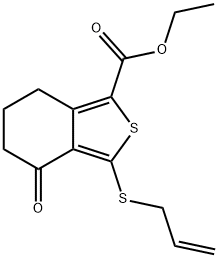 3-(烯丙硫基)-4-氧代-4,5,6,7-四氢苯并[C]噻吩-1-羧酸乙酯 结构式