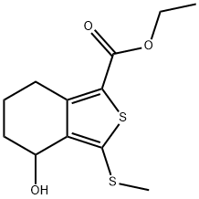 ETHYL 4-HYDROXY-3-(METHYLTHIO)-4,5,6,7-TETRAHYDROBENZO[C]THIOPHENE-1-CARBOXYLATE 结构式