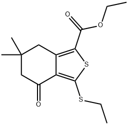 ETHYL 3-(ETHYLTHIO)-6,6-DIMETHYL-4-OXO-4,5,6,7-TETRAHYDROBENZO[C]THIOPHENE-1-CARBOXYLATE 结构式