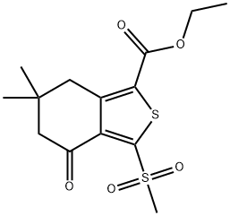 ETHYL 6,6-DIMETHYL-3-(METHYLSULFONYL)-4-OXO-4,5,6,7-TETRAHYDROBENZO[C]THIOPHENE-1-CARBOXYLATE 结构式