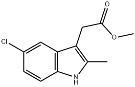 (5-氯-2-甲基-1H-吲哚-3-基)乙酸甲酯 结构式