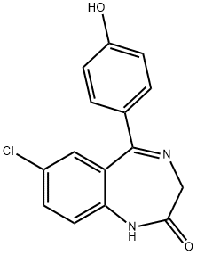 2H-1,4-Benzodiazepin-2-one, 7-chloro-1,3-dihydro-5-(4-hydroxyphenyl)- 结构式