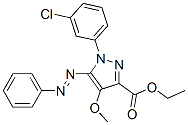 ethyl 1-(3-chlorophenyl)-4-methoxy-5-phenyldiazenyl-pyrazole-3-carboxy late 结构式