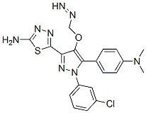 5-[1-(3-chlorophenyl)-5-(4-dimethylaminophenyl)diazenyl-4-methoxy-pyra zol-3-yl]-1,3,4-thiadiazol-2-amine 结构式