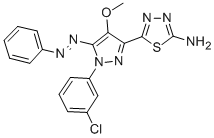 5-(1-(3-Chlorophenyl)-4-methoxy-5-(phenylazo)-1H-pyrazol-3-yl)-1,3,4-t hiadiazol-2-amine 结构式