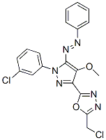 [5-[5-(chloromethyl)-1,3,4-oxadiazol-2-yl]-2-(3-chlorophenyl)-4-methox y-pyrazol-3-yl]-phenyl-diazene 结构式