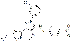 [5-[5-(chloromethyl)-1,3,4-oxadiazol-2-yl]-2-(3-chlorophenyl)-4-methox y-pyrazol-3-yl]-(4-nitrophenyl)diazene 结构式