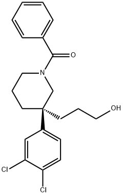 Methanone, [(3S)-3-(3,4-dichlorophenyl)-3-(3-hydroxypropyl)-1-piperidinyl]phenyl- 结构式