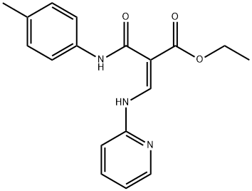 ethyl (E)-2-[(4-methylphenyl)carbamoyl]-3-(pyridin-2-ylamino)prop-2-en oate 结构式