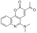 3-Acetyl-5-(dimethylamino)-2H-pyrano(3,2-c)quinolin-2-one 结构式