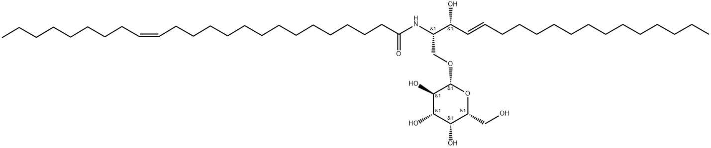 D-GALACTOSYL--1,1' N-NERVONOYL-D-ERYTHRO-SPHINGOSINE 结构式