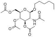 己基-2,3,4,6-四-氧-乙酰基-Β-D-吡喃葡萄糖苷 结构式