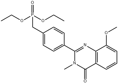 Phosphonic  acid,  [[4-(3,4-dihydro-8-methoxy-3-methyl-4-oxo-2-quinazolinyl)phenyl]methyl]-,  diethyl  ester  (9CI) 结构式