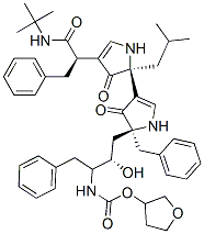 [(3S)-oxolan-3-yl] N-[(2S,3S)-4-[(2S)-2-benzyl-4-[(2S)-2-(2-methylprop yl)-3-oxo-4-[(1R)-2-phenyl-1-(tert-butylcarbamoyl)ethyl]-1H-pyrrol-2-y l]-3-oxo-1H-pyrrol-2-yl]-3-hydroxy-1-phenyl-butan-2-yl]carbamate 结构式