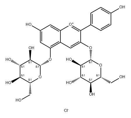 花葵素3,5-二葡萄糖苷氯化物 结构式