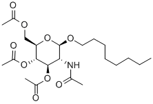 正辛基 2-乙酰氨基-3,4,6-O-三乙酰基-2-脱氧-BETA-D-吡喃葡萄糖苷 结构式