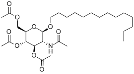 十四烷基 2-乙酰氨基-2-脱氧-3,4,6-O-三乙酰基-BETA-D-吡喃葡萄糖苷 结构式
