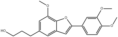 3-[2-(3,4-Dimethoxyphenyl)-7-methoxybenzofuran-5-yl]-1-propanol 结构式