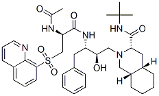 (3S,4aS,8aS)-2-[(2R,3S)-3-[[(2S)-2-acetamido-3-quinolin-8-ylsulfonyl-p ropanoyl]amino]-2-hydroxy-4-phenyl-butyl]-N-tert-butyl-3,4,4a,5,6,7,8, 8a-octahydro-1H-isoquinoline-3-carboxamide 结构式