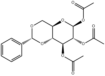 4,6-O-[(R)-苯基亚甲基]-BETA-D-吡喃葡萄糖三乙酸酯 结构式