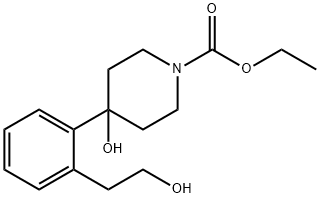 4-羟基-4-(2-(2-羟乙基)苯基)哌啶-1-甲酸乙酯 结构式