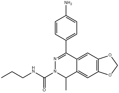 8-(4-氨基苯基)-5-甲基-N-丙基-1,3-二氧杂环戊烯并[4,5-G]酞嗪-6(5H)-甲酰胺 结构式