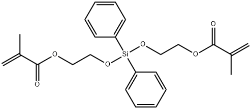 二(甲基丙烯酰氧乙基氧基)二苯硅烷 结构式