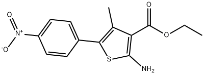 2-氨基-4-甲基-5-(4-硝基苯基)-3-噻吩羧酸乙酯 结构式