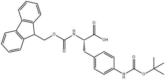 FMOC-L-4-BOC-氨基苯丙氨酸 结构式