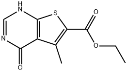 ETHYL 5-METHYL-4-OXO-3,4-DIHYDROTHIENO[2,3-D]-PYRIMIDINE-6-CARBOXYLATE 结构式