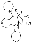 2,9-Dipiperidino-13-thiabicyclo(8.2.1)tridec-5-ene dihydrochloride 结构式