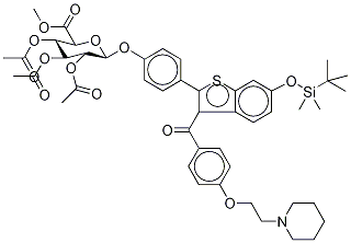 Methyl-1-(6-tert-butyldimethylsylyl-4’-hydroxyraloxifene)-2,3,4-tri-O-acetyl--D-glycopyranuronate 结构式