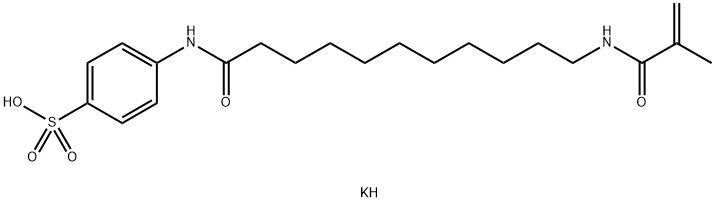 钾4-{[11-(甲基丙烯酰氨基)十一碳酰]氨基}苯磺酸酯 结构式